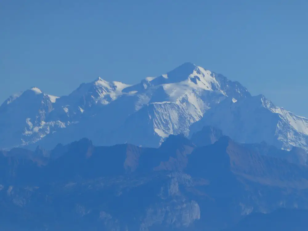 Mont Blanc vu du Grand Colombier durant le Jura Peak Challenge 