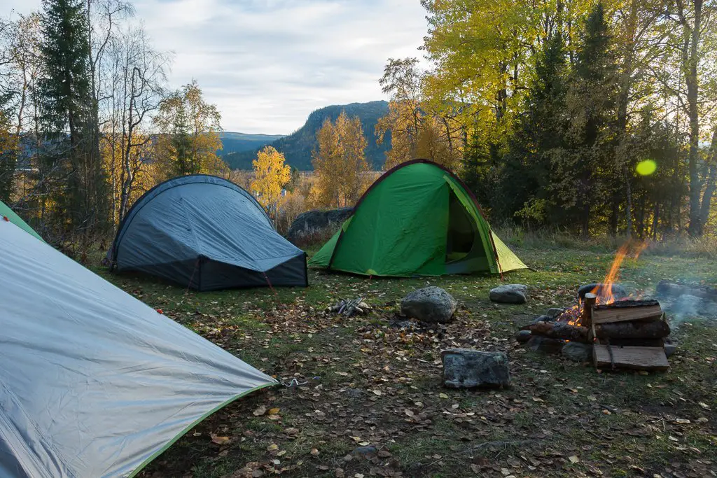 Notre dernier bivouac en Laponie lors de notre séjour à Sarek