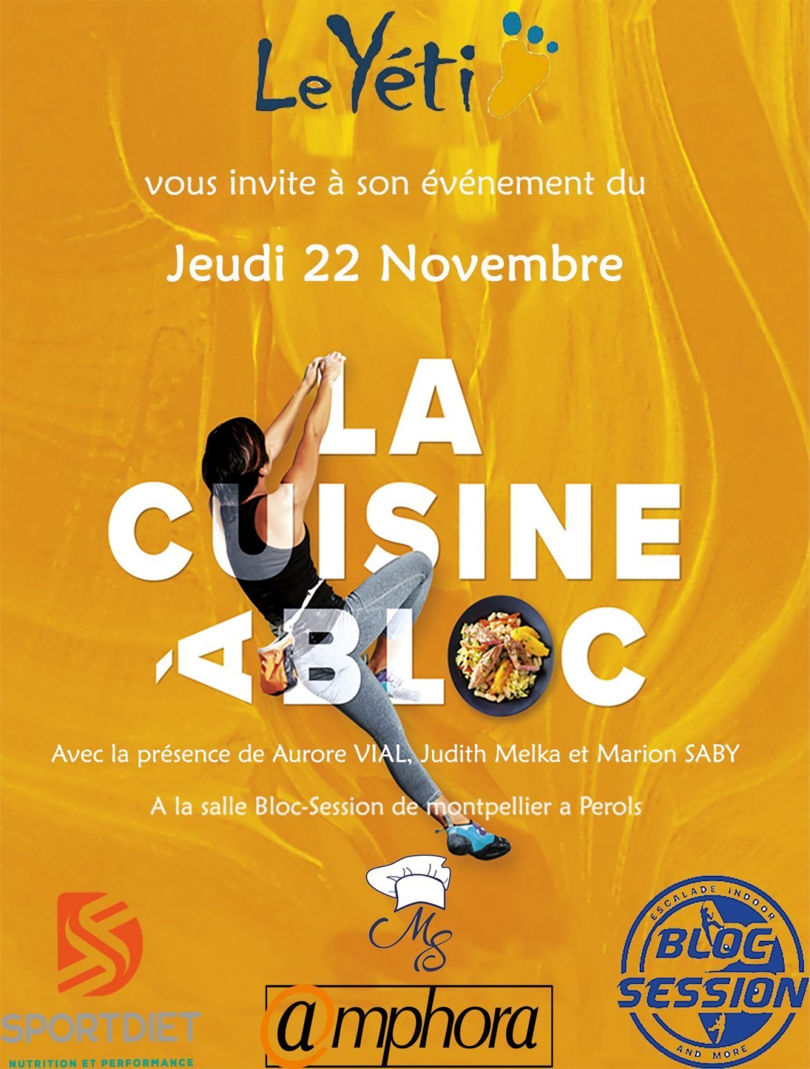 Soirée Bien manger pour bien grimper avec le livre cuisine a bloc Soirée Bien manger pour bien grimper avec le livre cuisine a bloc