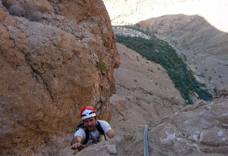 Greg à pendant le voyage escalade à Oman