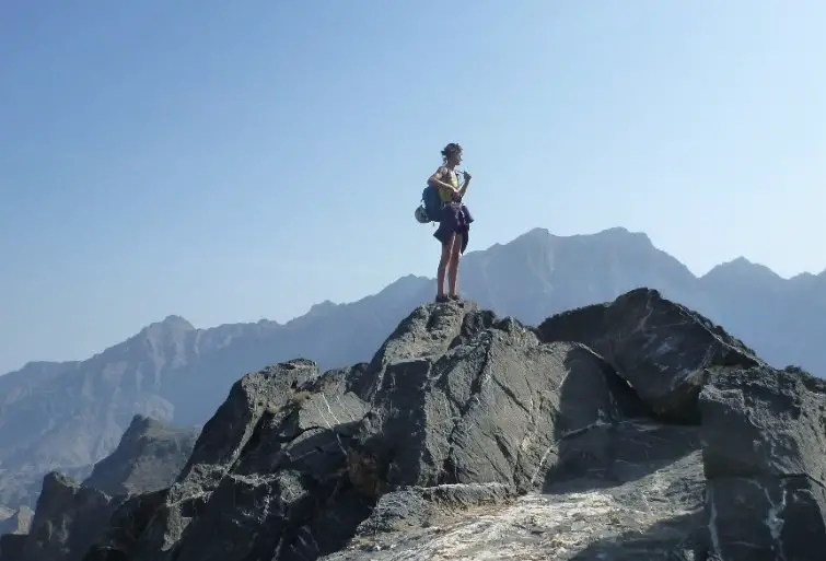 Lu pendant le voyage escalade à Oman