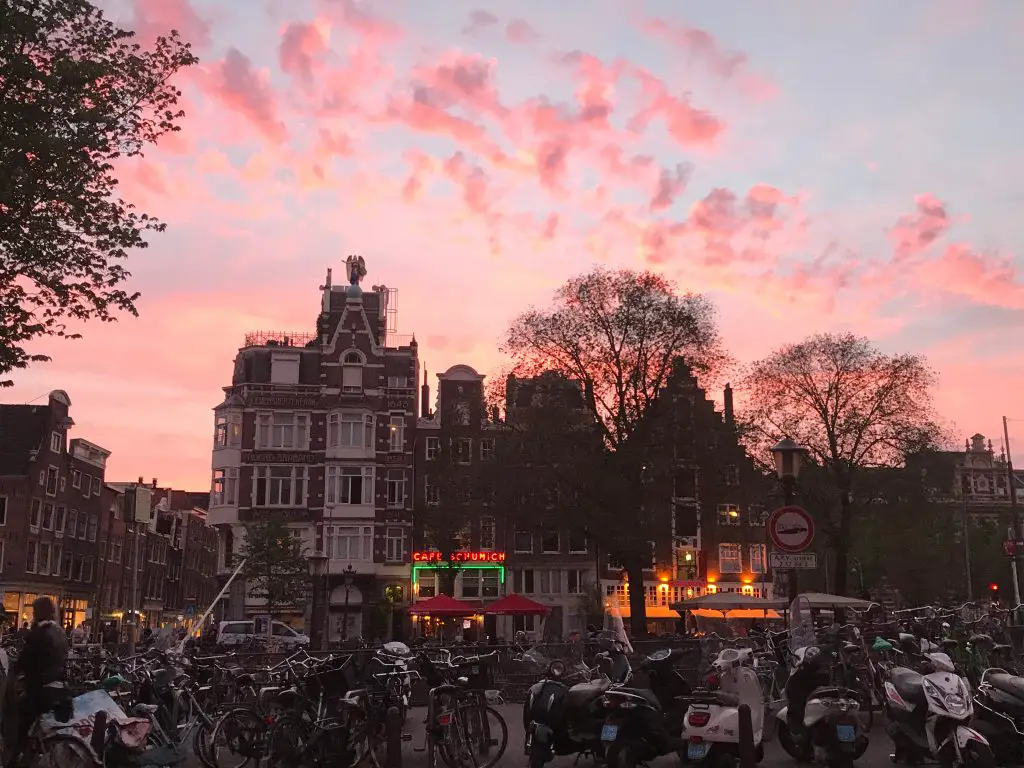 couché de soleil à amsterdam