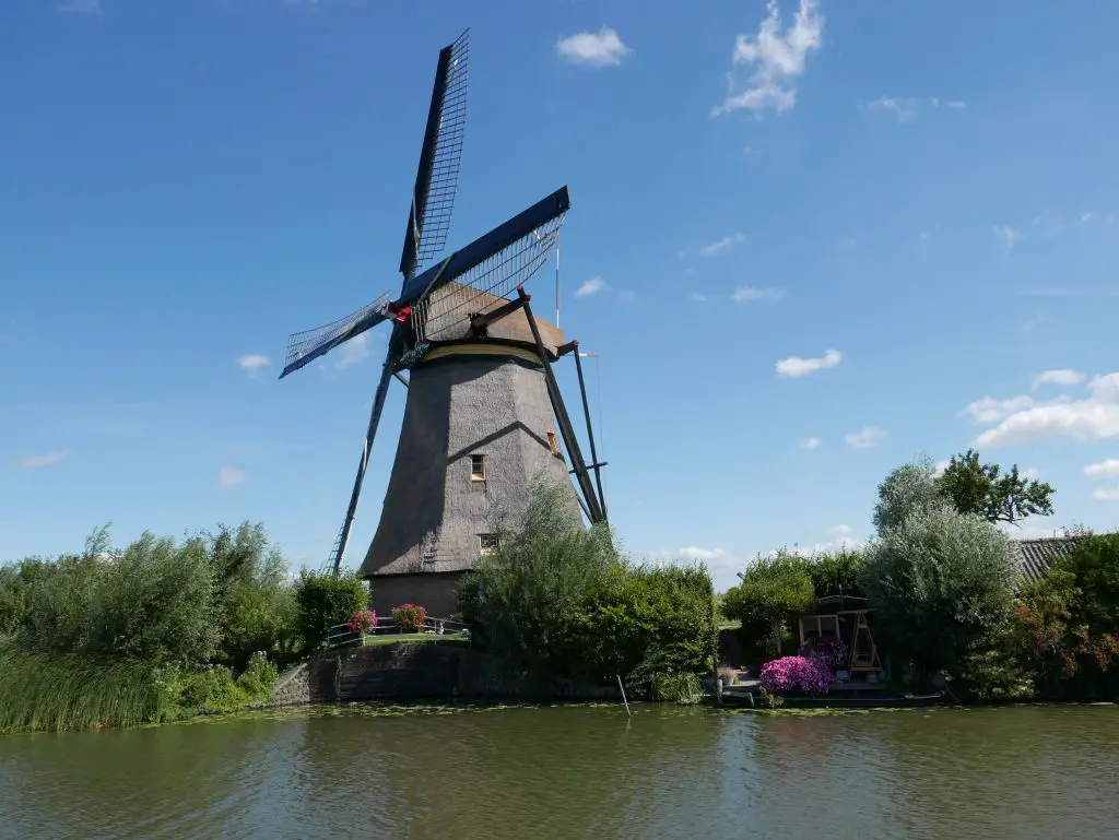 Visite en bateau en longeant 19 moulins de Kinderdijk