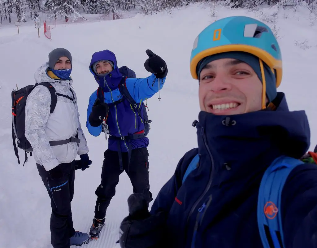 La cordée de Sudiste, Marty, Pierre et Alex pour un WE cascade de glace à Ceillac