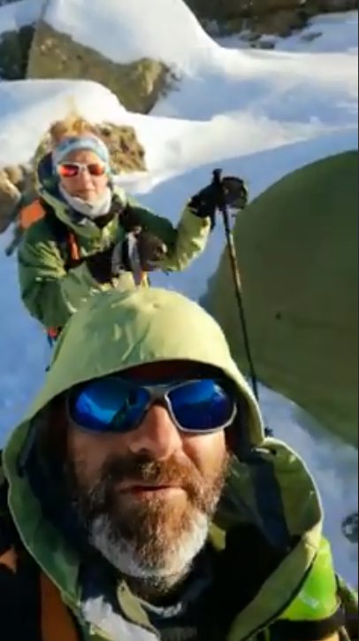 Au départ du bivouac de la traverse hivernale de la corse