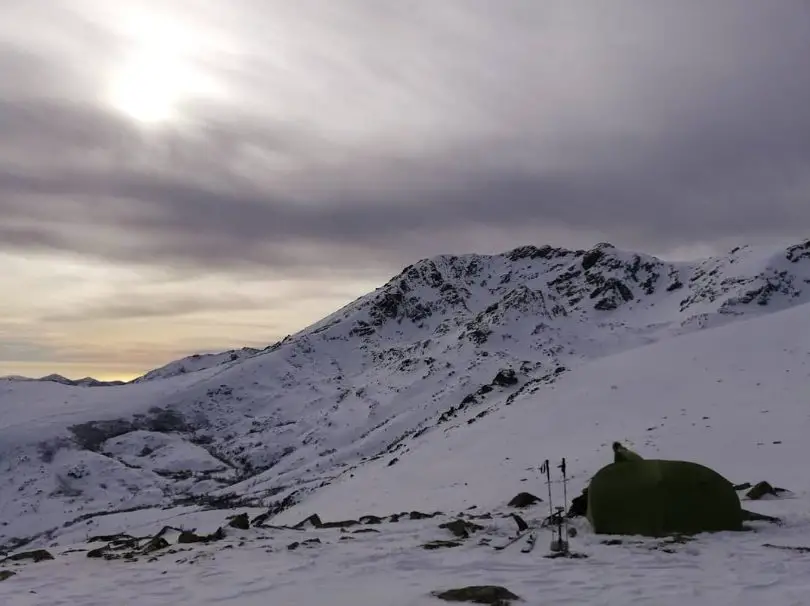 Campement durant la traversée hivernale de la Corse