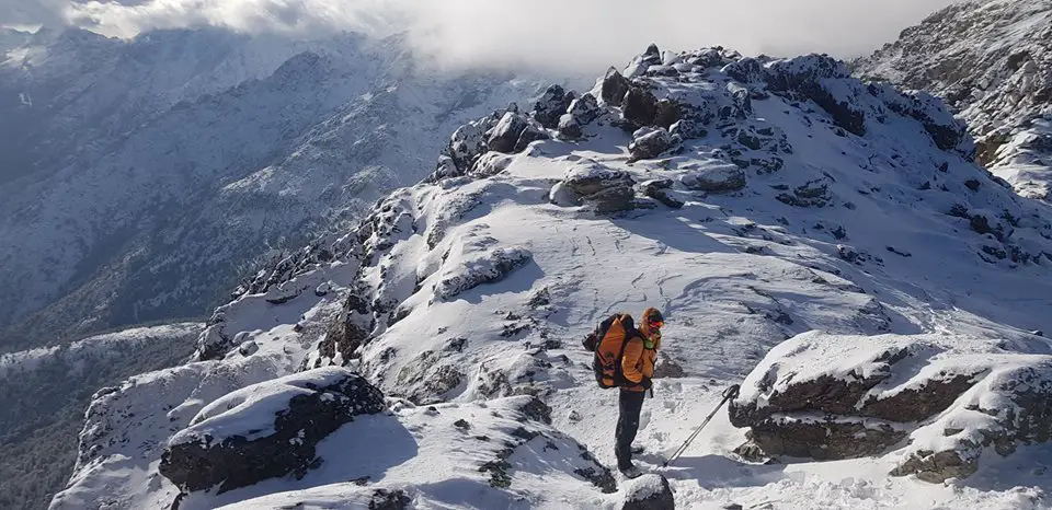 En route vers le Padru deuxieme de la traversée hivernale de la Corse