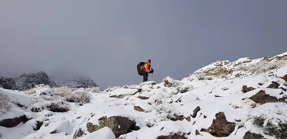 Marc CONSTANT sur la première journée de sa traversée hivernale de la Corse