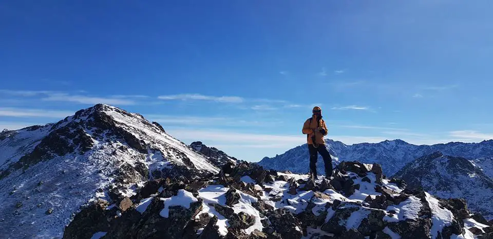 Marc Constant sur le sommet Punta Pisciaghja 2020m en Corse