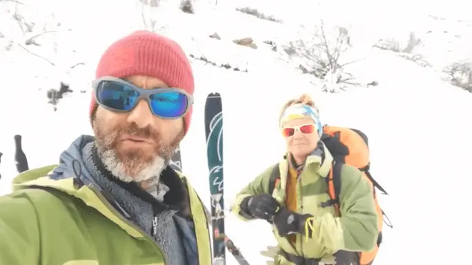 Préparatif avant le départ de notre étape du jour sur la traversée hivernale de la corse