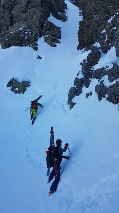 Traversée au niveau du couloir de Biccarellu en Corse