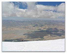 Vue en haut du Mustagh Ata en Chine