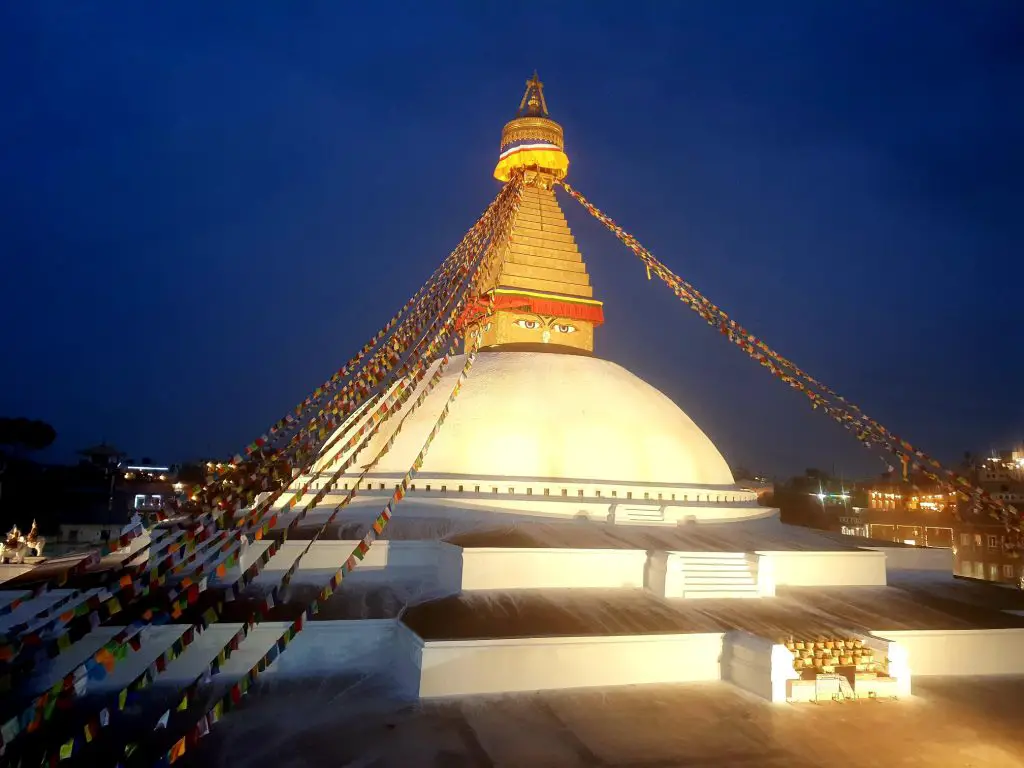 Le Stupa de Bodnath vu de nuit