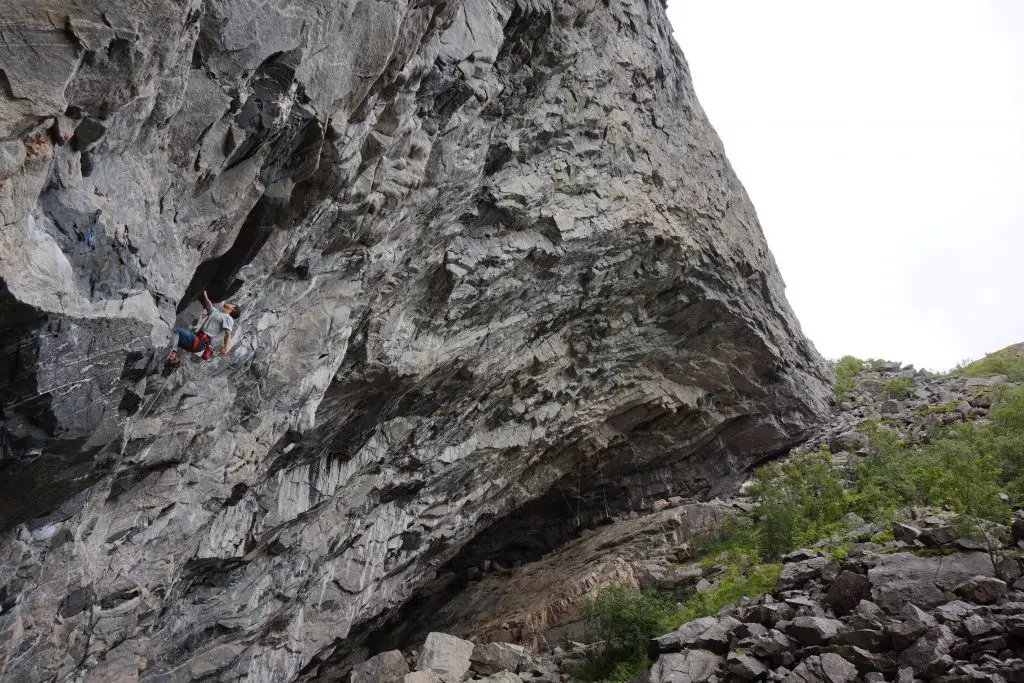 escalade à Flatanger en Norvège