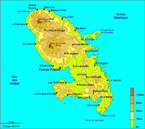 Carte de la Martinique par Alain HOUIOT