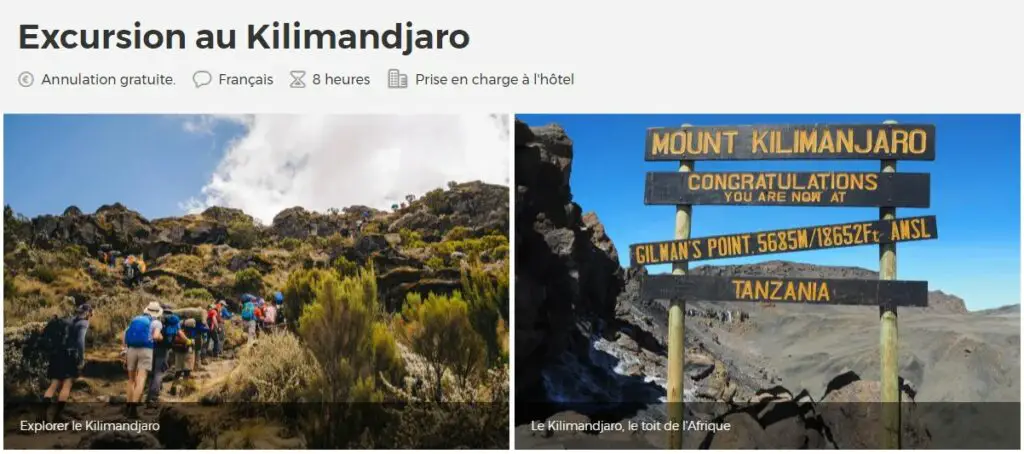 Excursion sur le plus haut sommet d'afrique le Kilimanjaro