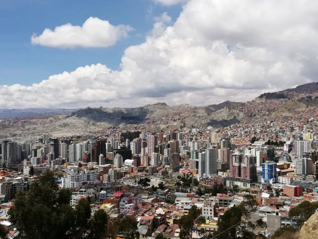 La Paz en Bolivie, depuis le téléphérique