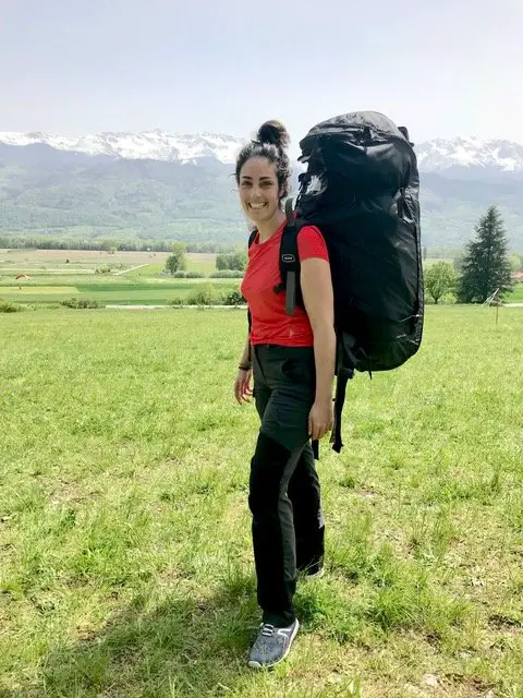 Marion PRIGENT du blog de Madame Voyage en mode randonnée avant le décollage