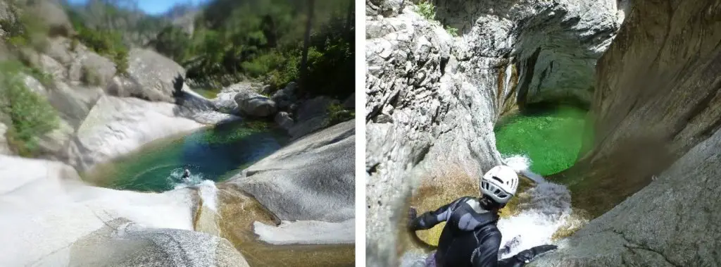 Activité canyoning lors de notre séjour en Corse