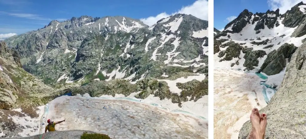 En haut de la voie Symphonie d'Automne en Corse