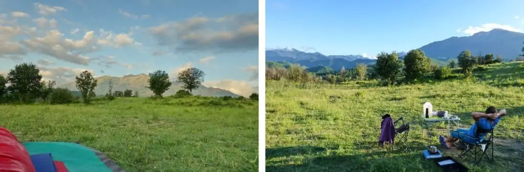 Bivouac dans le décor magnifique de la Corse