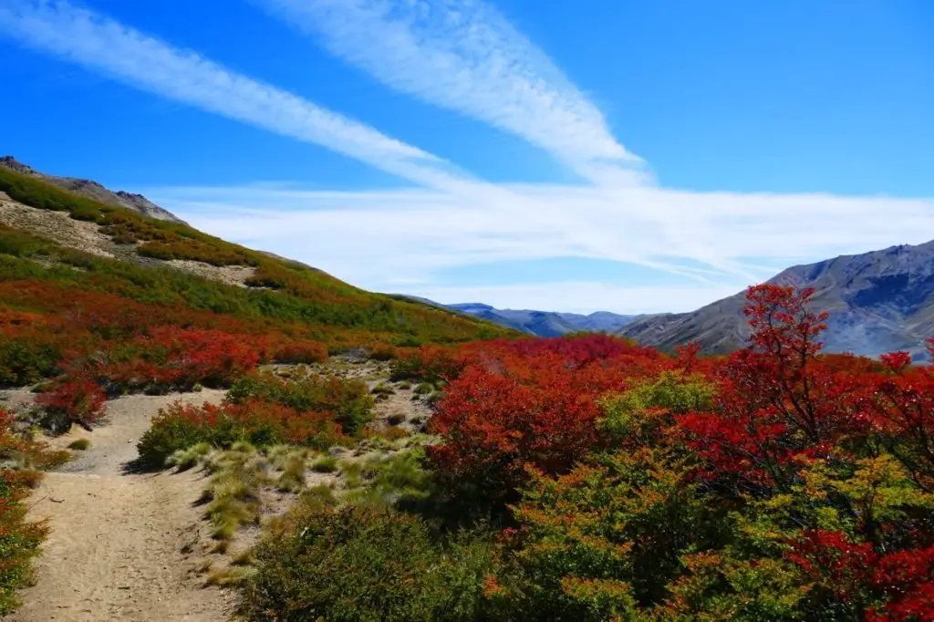 Arrivée de l'automne dans la vallée au Chili en Amérique du Sud