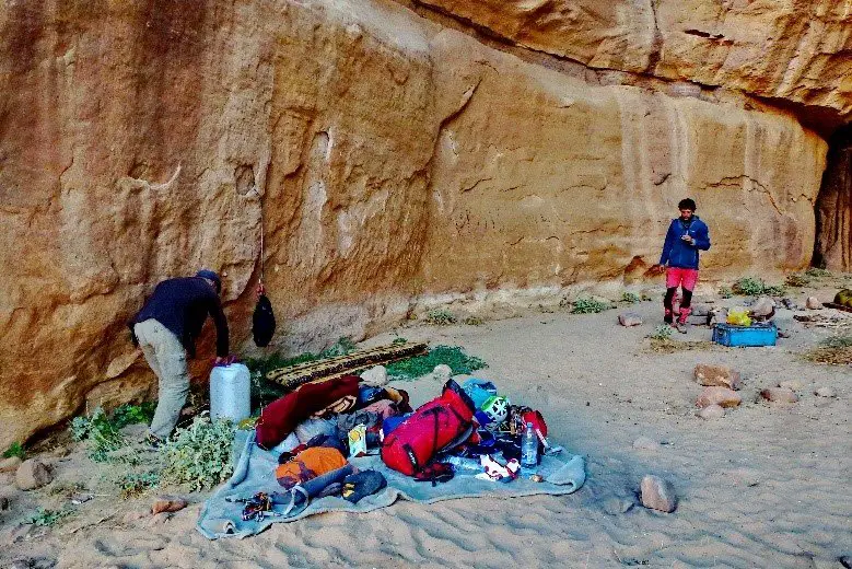 Fin de session d'escalade en Jordanie dans le désert