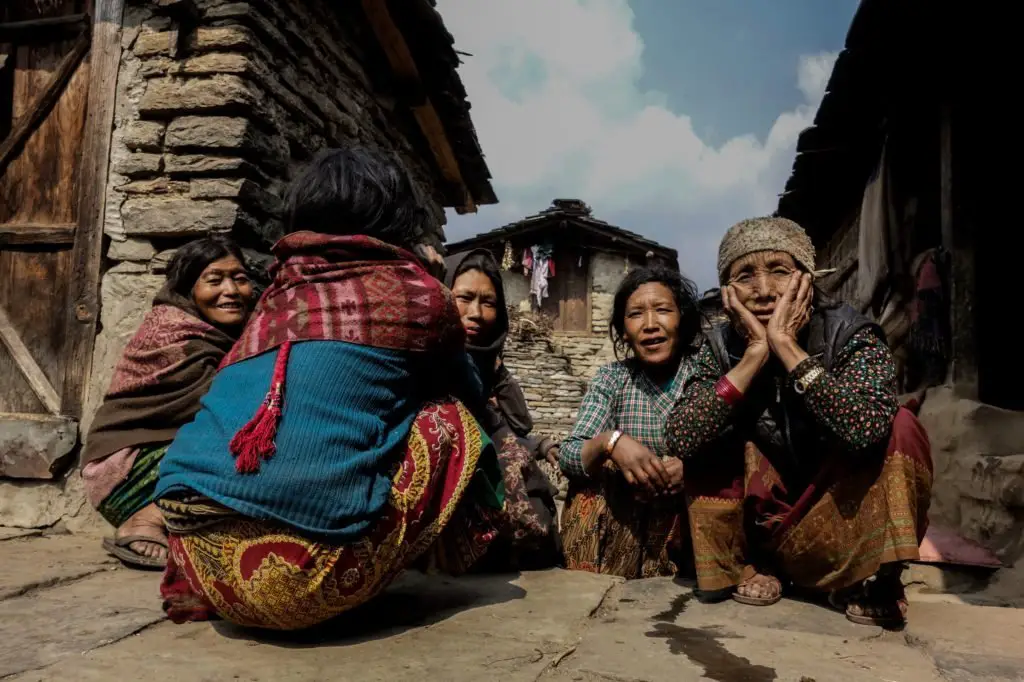Les villageois le jour de l'an au Népal