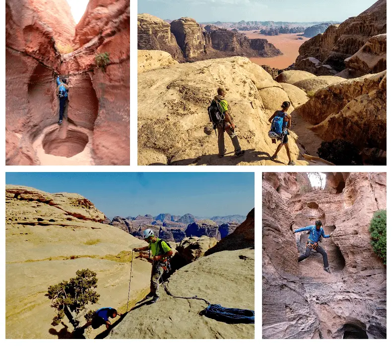 Itinéraires bédouins empruntés lors de notre session d'escalade en Jordanie