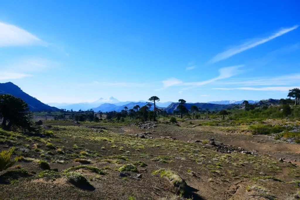 Paysage d'Amérique du Sud pendant le trek au Chili 