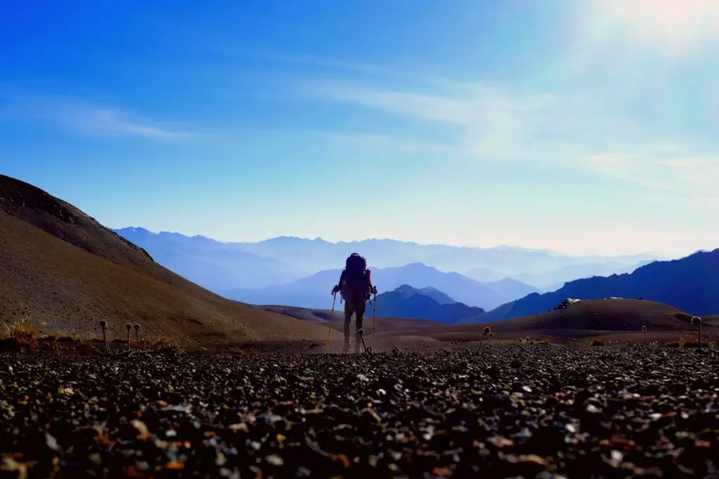 Vue sur les beaux paysages en amérique du sud lors du trek au chili