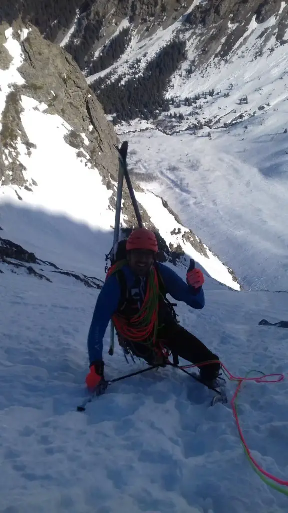 L’escalade sur le Petit Badon pour du ski dans le Belledone