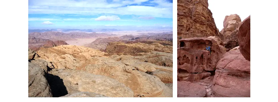 Rochers de grimpe en jordanie dans le désert