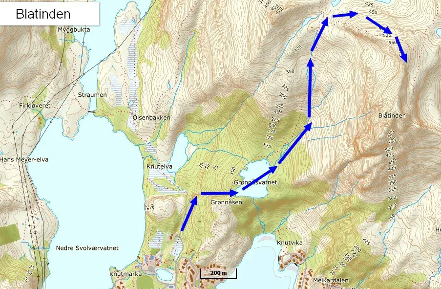 Topo Blatinden en Norvège