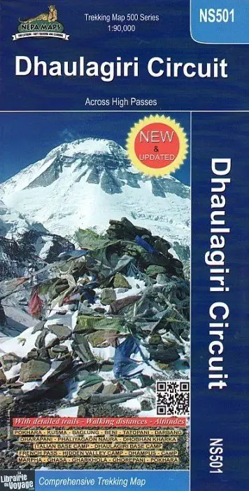 carte de trekking du circuit du Dhaulagiri au Népal