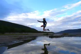 Saut en Norvège proche du cercle polaire en Laponie