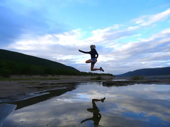 Saut en Norvège proche du cercle polaire en Laponie