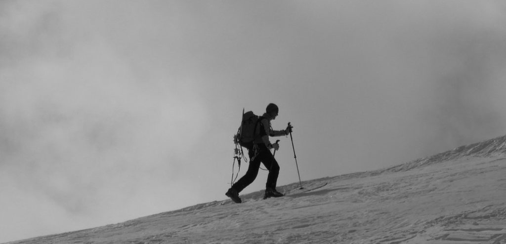 sur l'arête de la Punta San Matteo en Italie