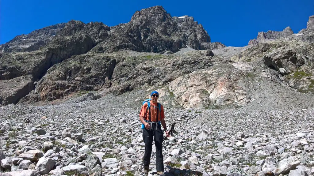 En direction de l'Ascension de la face sud de l'Ailefroide orientale