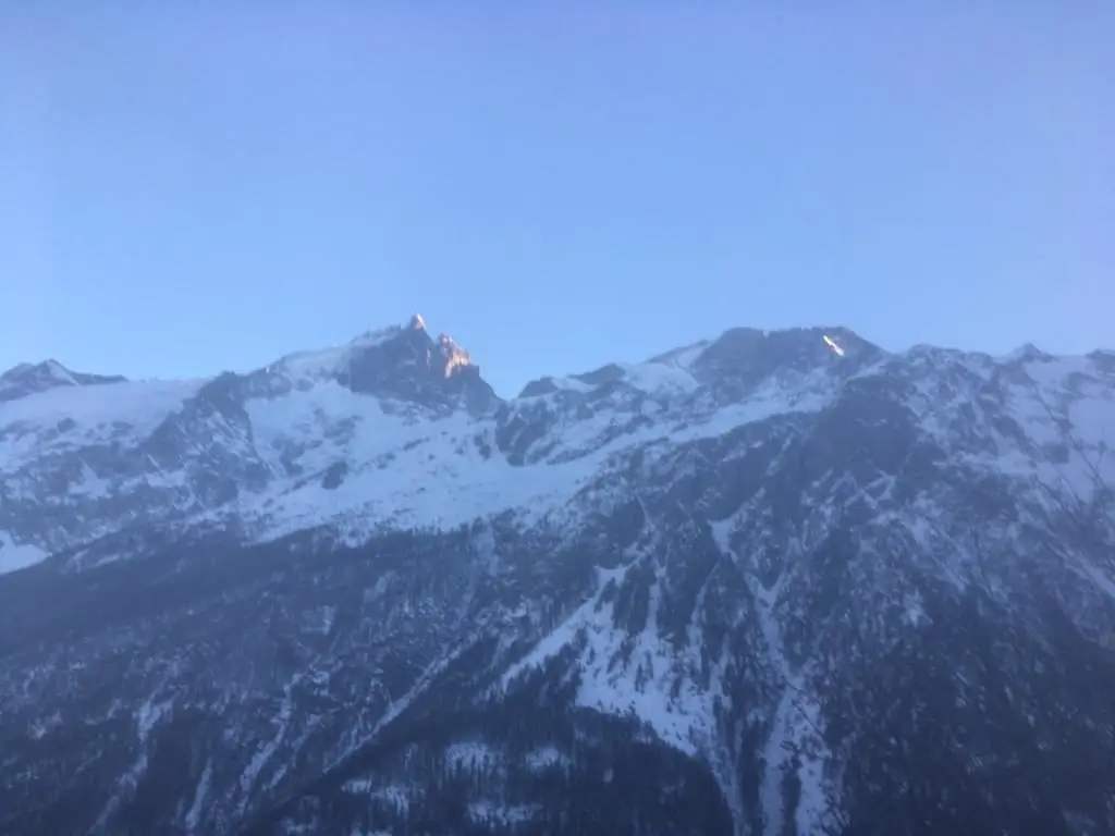 La Meije depuis les goulottes terminales