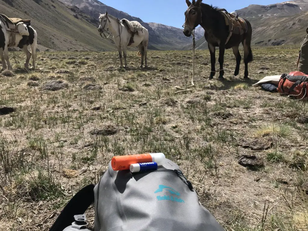 Crème à bronzer et stick à lèvre obligatoire pour un séjour pêche à la mouche en Patagonie