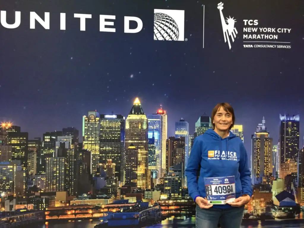 Le fameux dossard tant rêvé au village expo du marathon de NY