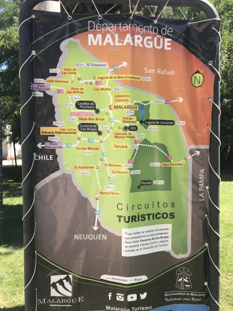 Circuit touristique autour de Malargüe en argentine