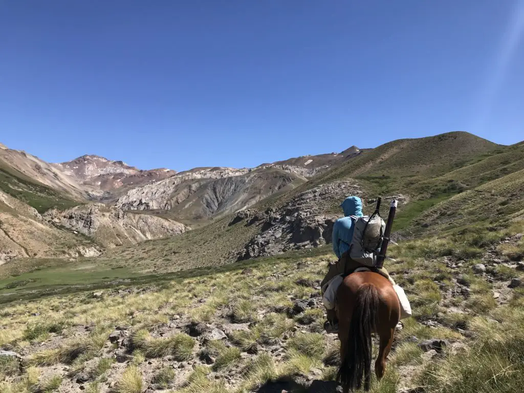 Paysage des montagnes d'argentine dans la valle noble durant 3 jours de rando a cheval pour un trip peche a la mouche