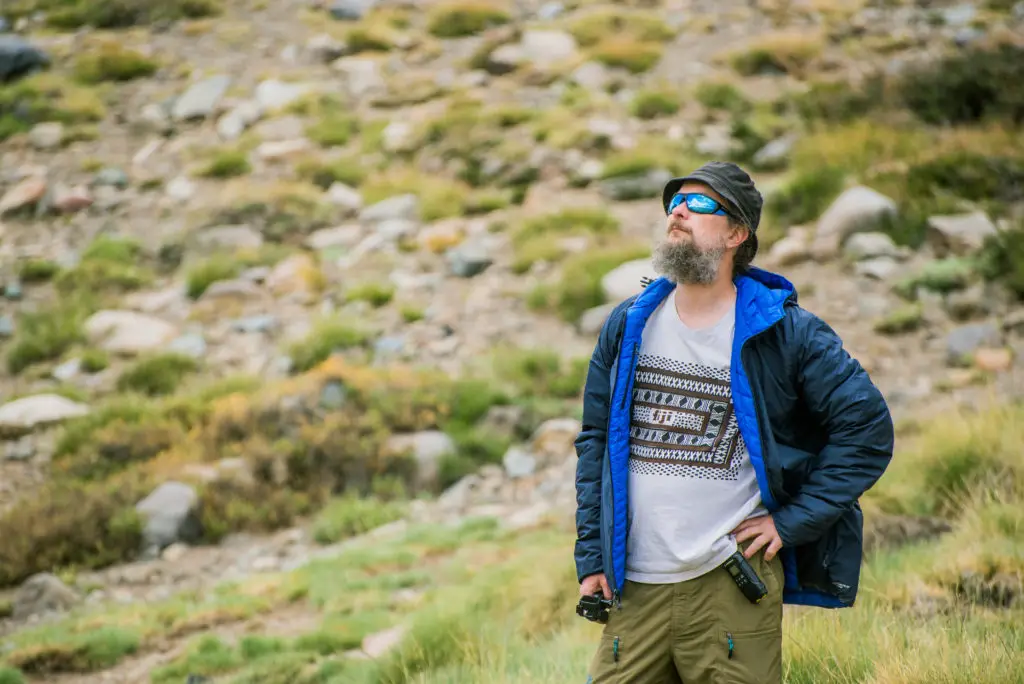 Yann en mode caméraman durant notre séjour pêche à la mouche en argentine