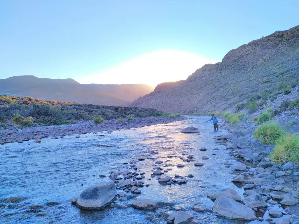 Dernier coup de canne sur la rivière le Salado pres de Malargüe en argentine