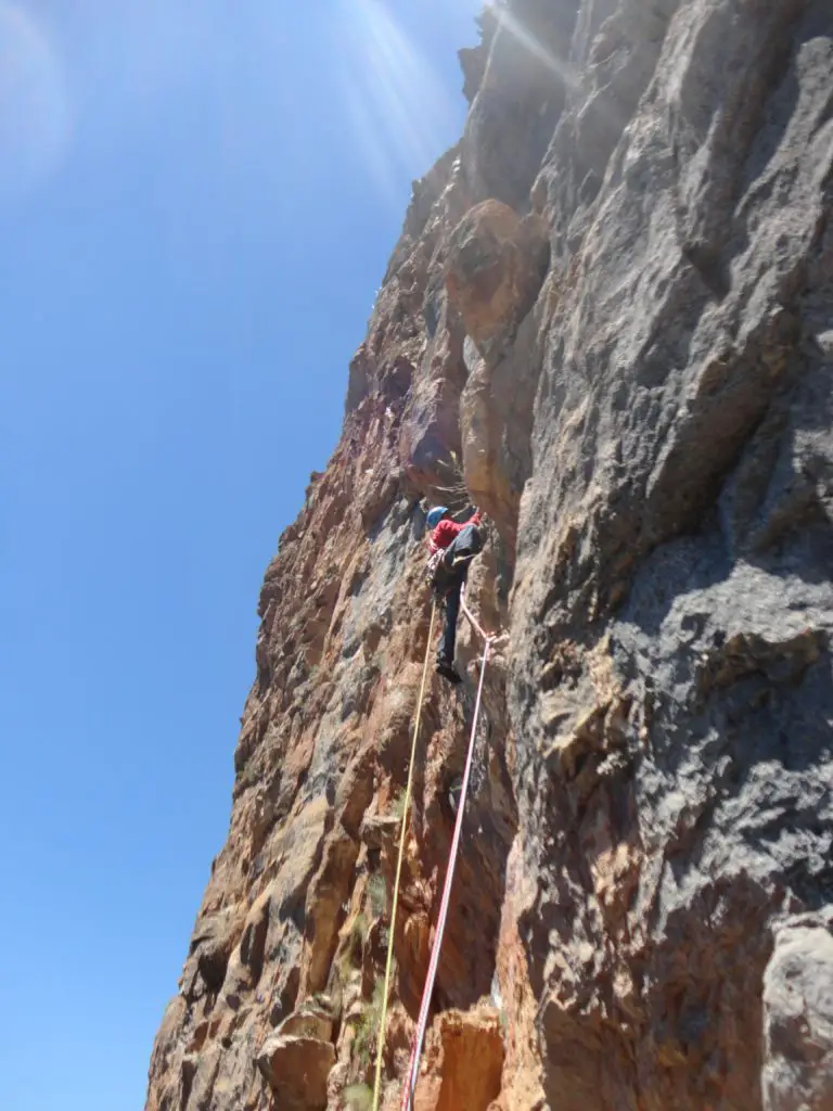 Au départ d’un 7a « cadeau » de Somontano à Ordesa