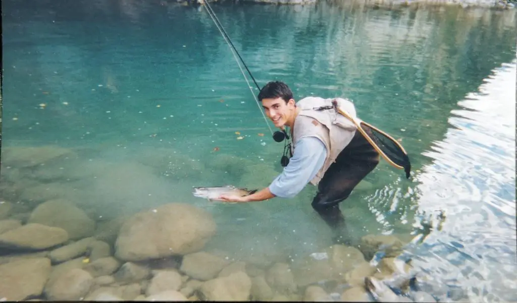 Jean-Michel BRUNET dans ses débuts de pêcheur à la mouche