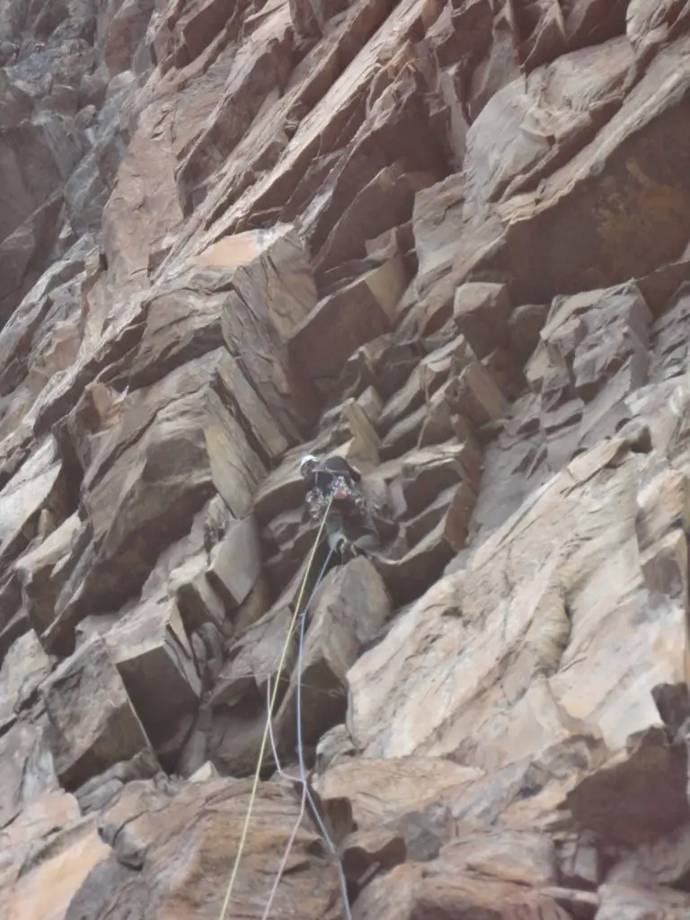 Longueur 1 de la voie d'escalade Racs à Ordesa