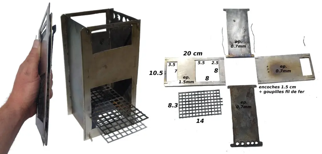 Plan de fabrication réchaud à bois maison avec le Rocket Stove Pliant